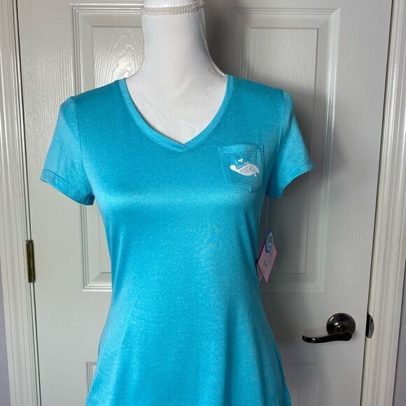 CHUBBY MERMAID " Save The Manatees" Junior Medium V Neck Top - Picture 6 of 8